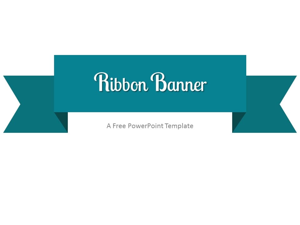 Turquoise Ribbon Banner PowerPoint Template